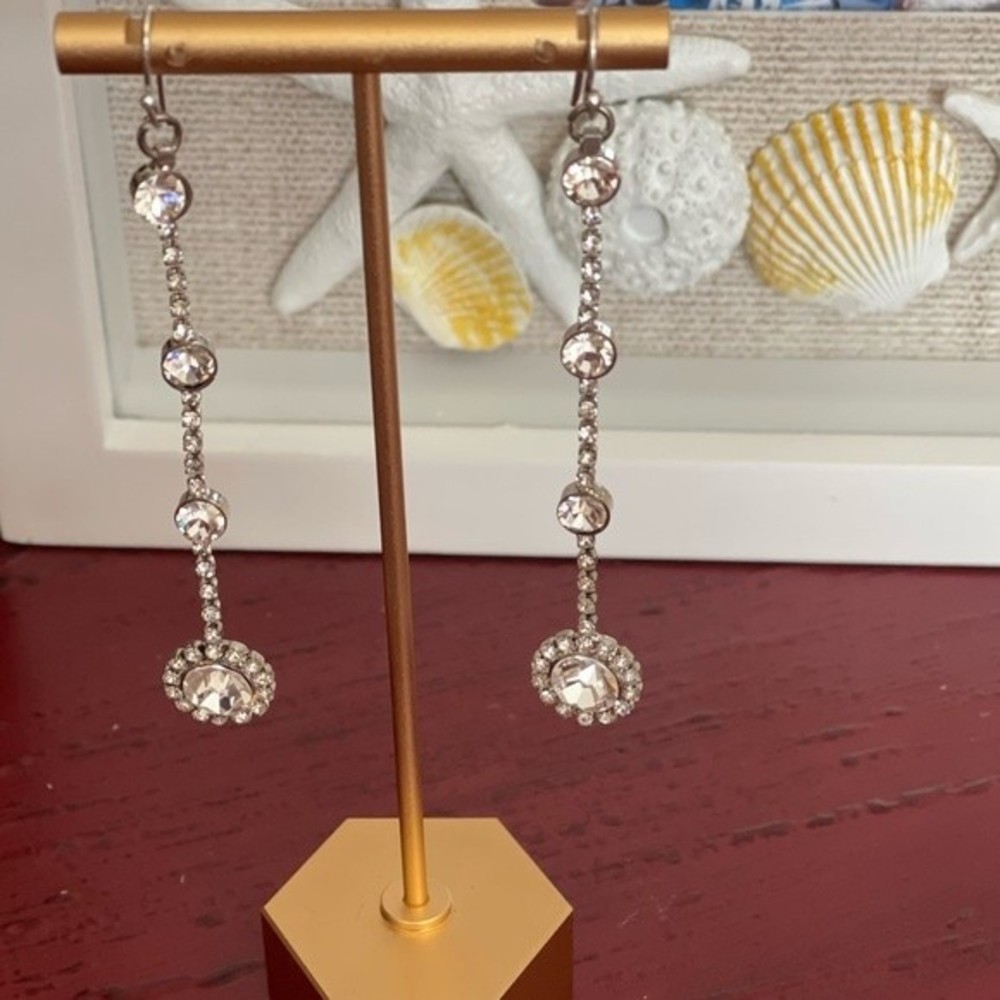 VTG Fashion Jewelry Cubic Zirconia Dangle Earrings  # 231 - Picture 2 of 5